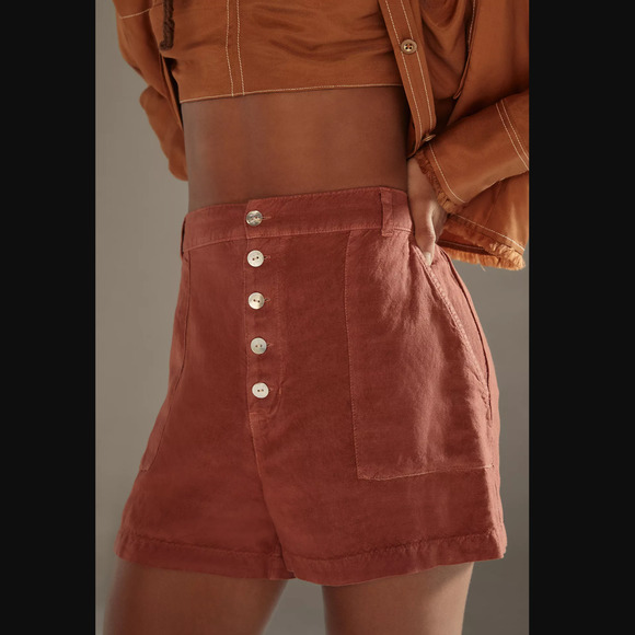 New Cloth & Stone Linen Shorts for Women - Size Medium - Picture 2 of 6